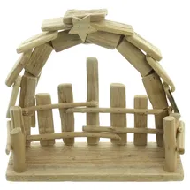 Dekoleidenschaft Holz Krippe "Natur" aus Treibholz, Deko Weihnachtskrippe Krippenspiel,
