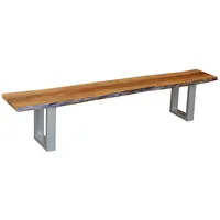 Massivmoebel24 Baumbank Akazie 180x38x45 walnuss lackiert FREEFORM 2 #06