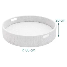 Relaxdays Schwimmendes Tablett Weiß 60 cm