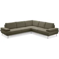 ComfortPlan Ecksofa Bristol Leder Moos