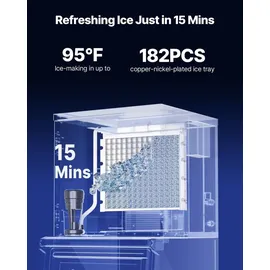 Vevor kommerzielle Eismaschine – Kopf, 181 kg/Tag Edelstahl-Eismaschine mit intelligentem Bedienfeld, Selbstreinigung, einstellbarer Dicke, ideal für Restaurant, Bar, Café, Hotel – Nur Kopf
