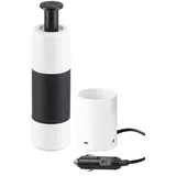 Rosenstein & Söhne Manueller Mini-Espresso-Maker mit 12-Volt-Wassererhitzer, 10 g/100 ml