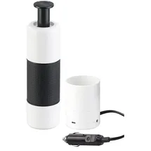 Rosenstein & Söhne Manueller Mini-Espresso-Maker mit 12-Volt-Wassererhitzer, 10 g/100 ml