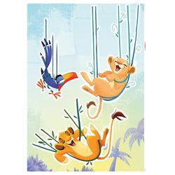 KOMAR Wandtattoo „Lion King Relax“ Wandtattoos 50 x 70 cm Gr. B/H: 50 cm x 70 cm, Kinder-Comic, bunt Wandtattoos Wandsticker