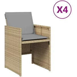vidaXL Gartenstuhl 55,5 x 68 x 31 cm beige 4 St.
