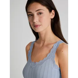 CALIDA Etude Toujours Tank Top Damen, mit Swiss+Cotton-Gütesiegel, edle Nadelstreifen-Optik, mit Spitze, Nadelstreifen-Design, Cotton-Mix, elastisch