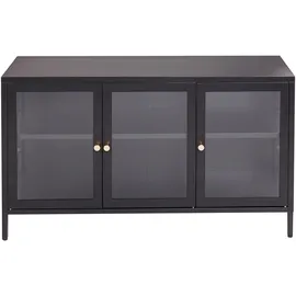 Beliani Sideboard mit Glastüren NEWPORT Metall 115 cm Schwarz