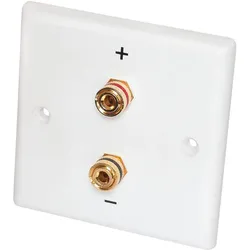 Lautsprecher Anschlussterminal Wand - 2 vergoldete Kontakte - 85x85mm
