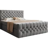 möbel lab Boxspringbett Karla 120/140/160/180x200 cm Chesterfield mit Bettkasten und Matratze - 1 Stk