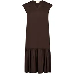 Cartoon Druckkleid Midi Dunkelbraun 40