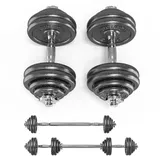 PROIRON Hanteln, Hantelset aus Gusseisen, 2 in 1 Kurzhanteln & Langhantel mit Verbindungsrohr, 5-30kg verstellbar Hantel Set 2er Kurzhantelset, Professionell Dumbbell Gewichten für Krafttraining