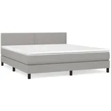 vidaXL Boxspringbett mit Matratze Hellgrau 180x200 cm Stoff