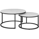 Vicco Couchtisch Montreal Weiß, 77 x 40 cm Wohnzimmertisch 2er-Set