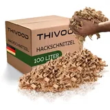 THIVOOD Hackschnitzel 100 Liter für den Garten - Ideal für Hackschnitzelheizung und als Anzünder - trockene Kiefer Holzhackschnitzel - Rindenmulch-Ersatz für Spielplatz, Gartenwege und Beete