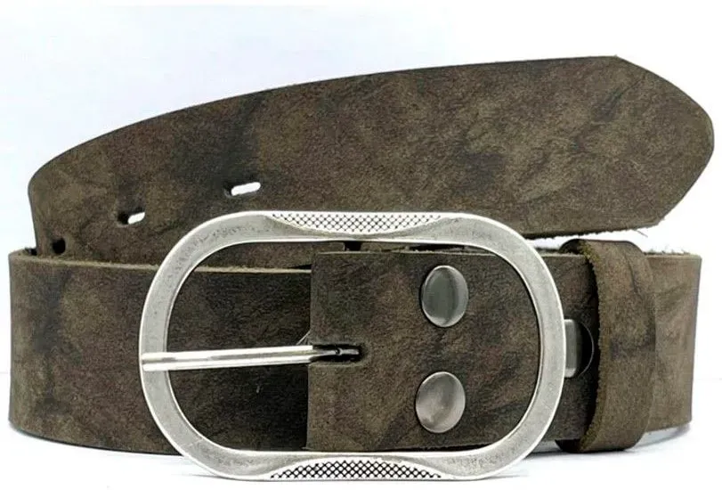 Ledergürtel RETTUNGSRING GÜRTEL, Damen, Gr. 95, grau, Rindsleder, unifarben, Gürtel Ledergürtel, Vollrindleder, Vintage Look