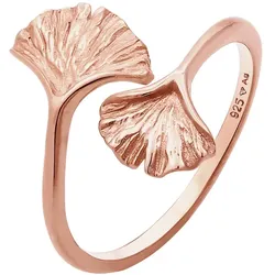 Elli Offen Verstellbar Ginkgo Blatt Natur 925 Silber Ringe   Damen 