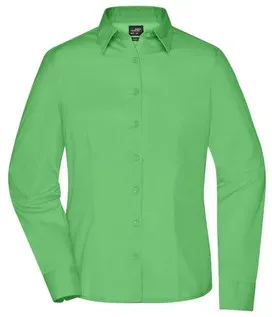 Damen Langarm Business Bluse JN641, lime-grün, Größe L - grün - L