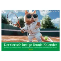 Calvendo Der tierisch lustige Tennis-Kalender (Wandkalender 2026 DIN A4