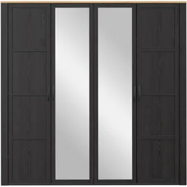 Forte Kleiderschrank Bohol 215,9 x 214 x 59,6 cm Schwarz