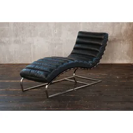 KAWOLA Relaxliege SIRY Polsterliege Leder schwarz