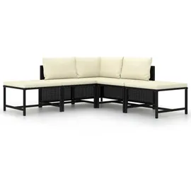 vidaXL 2-Sitzer-Gartensofa 2 x 0 x 0 cm Schwarz