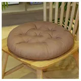 SHTGOI Sitzkissen Stuhl 40 * 40 cm stuhlkissen mit bändern sitzauflage Stuhl Baumwolle Dicke Polsterung Steppkissen Bodenkissen für Indoor und Outdoor Stuhlauflage als Stuhl Kissen Rund Hellescurry