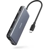 Anker 555 USB-C Docking Hub (8-in-1) PowerExpand Adapter, 100W Power Delivery, 4K 60Hz HDMI,10Gbps USB-C & 2 USB-A Datenports, Ethernet-Port, microSD & SD Speicherkartenleser, für MacBook Pro und mehr