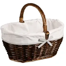 KESPER Einkaufskorb aus Weide, mit Textilfutter, 17696 , 1 Korb, Maße (B x L x H): 45 x 34 x 37 cm