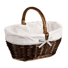 KESPER Einkaufskorb aus Weide, mit Textilfutter, 17696 , 1 Korb, Maße (B x L x H): 45 x 34 x 37 cm