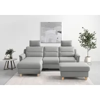 sit&more Ecksofa »Farö L-Form«, inklusive Federkern, wahlweise mit Bettfunktion und Bettkasten, grau