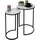 MCW 2er-Set Beistelltisch MCW-K46, Kaffeetisch Nachttisch Loungetisch, Marmor-Optik MDF ~ weiß-schwarz