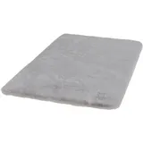 SCHÖNER WOHNEN-Kollektion Badematte Bali, Höhe 29 mm, rutschhemmend beschichtet, fußbodenheizungsgeeignet, Polyester, rechteckig, Fell Haptik, kuschelig, Badezimmerteppich, waschbar silberfarben rechteckig | 60 cm x 90 cm x 29 mm