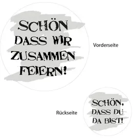 Sovie Horeca Bierdeckel Schön dass du da bist mit grauen Hintergrund 100 Stück