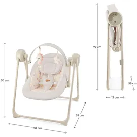 Kinderkraft elektrische Babywippe SWINGEE – 5 Schaukelstufen – Timer – Musik – verstellbar & faltbar – nur 3,7 kg – Beige - Beige