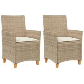 vidaXL Gartenstuhl 55,2 x 64,8 x 30,5 cm beige 2 St.