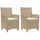 vidaXL Gartenstuhl 55,2 x 64,8 x 30,5 cm beige 2 St.