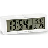 Atlanta Funkwecker Digital LCD-Anzeige Lautstärkeregelung Temperatur Crescendo Snooze (Weiß)