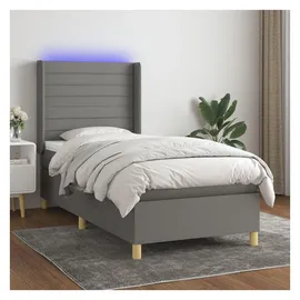 vidaXL Boxspringbett 100 x 200 cm Dunkelgrau