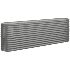 vidaXL Hochbeet Pulverbeschichteter Stahl 224 x 40 x 68 cm Grau