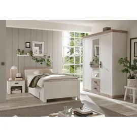 Home Affaire Bett HOME AFFAIRE "Florenz Doppelbett Landhausstil Bettgestell (100,140 oder 180/200cm)", weiß (piene weiß), L:208cm, Betten, Bett, aus FSC-zertifiziertem Holzwerkstoff, in 3 Breiten