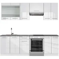 Vicco Küchenzeile Fame-Line 240 cm Weiß Hochglanz