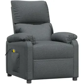 vidaXL Massagesessel Dunkelgrau Polyester 92 x 101 x 92 cm Grau mit verstellbarer Rückenlehne und Massagefunktion