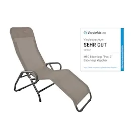 MFG Pool 3 Bäderliege 139 x 72 x 118 cm grau/terracotta klappbar