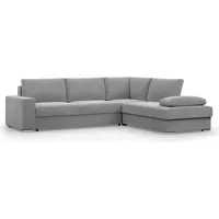 VELANO - Ecksofa mit Schlaffunktion, Bettkastem, Komfort und Still, grau - Grau