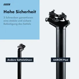 Aaron Post Aluminium-Sattelstütze - 350 mm - Ø 30,9 mm - Schwarz, ohne Aufdruck)