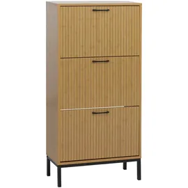MCW P48 60 x 125 x 25 cm 3 Kippfächer Bambus-Optik / Bambus