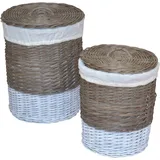 MY HOME Home affaire Wäschekorb (Set, 2 St), aus Rattan, Höhe ca. 60 cm