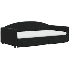 vidaXL Tagesbett Ausziehbar mit Schubladen Schwarz 100x200 cm Samt