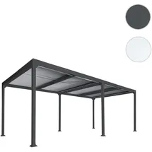 Mendler Alu Pergola HWC-L41, Lamellen-Pavillon Terrassenüberdachung, stabiles 8cm-Metall-Gestell 3x6m - anthrazit