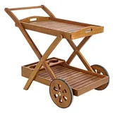 BIZZOTTO Servierwagen aus Akazienholz 89x56x76 Noemi - Braun